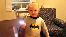 FUNNY KIDS VIDEOS Mini Batman Flexes Muscles |  كيك الكيك