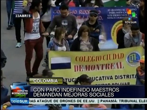 Maestros de Colombia exigen mejoras salariales y laborales