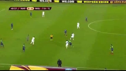 napoli v. wolfsburg Bendtner big chance