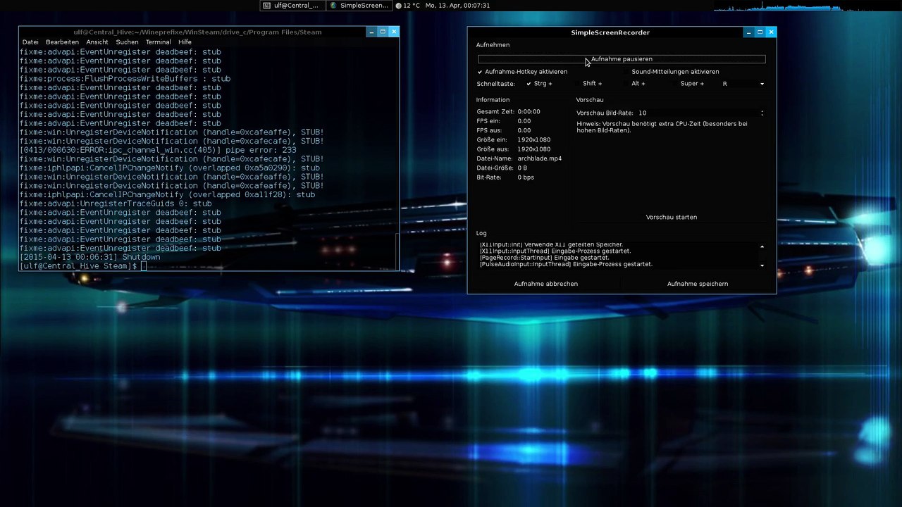 Arch Linux : Archblade [mesa 10.5.2 + wine-silverlight(AUR) 1.7.40 steam]