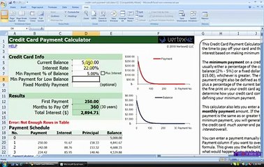 credit card payment calculator - vertex42