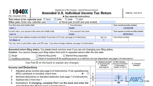 Learn How to Fill the Form 1040X Amended U.S. Individual Income Tax Return