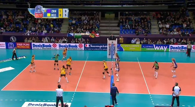 Volley LdC F - Victoire du Volero Zurich face au RC Cannes