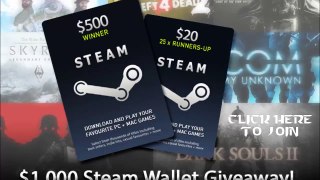 Total of 1000 steam wallet giveaway FREE