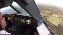 A319 Gatwick Landing. Cockpit view