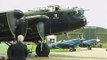 An Avro Lancaster starts up, taxis out, takes off and does a flypast