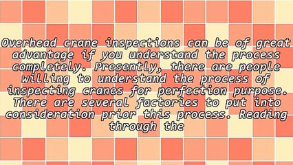 Great Advantages Of Overhead Crane Inspections