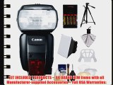Canon Speedlite 600EX-RT Flash with Canon TripodSoft BoxDiffuser4 Batteries and ChargerAccessory