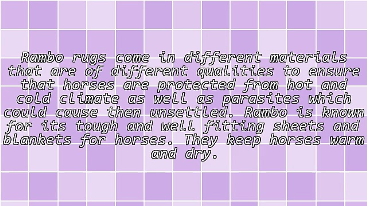 Different Types Of Rambo Rugs For Your Horse