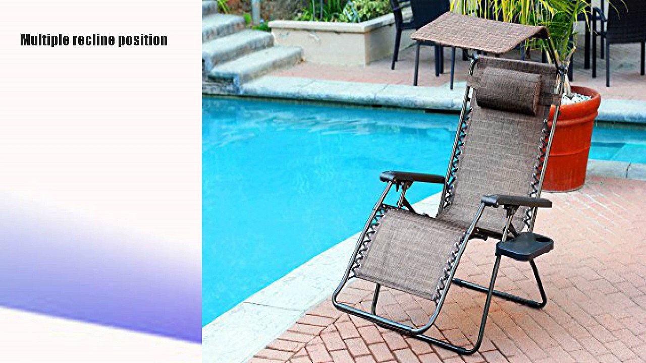 Set of 2 Oversized Zero Gravity Chair with Sunshade