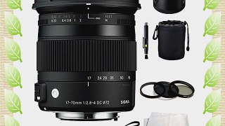 Sigma 17-70mm F2.8-4 DC Macro OS HSM Lens Kit for Nikon Digital Cameras which Includes Sigma