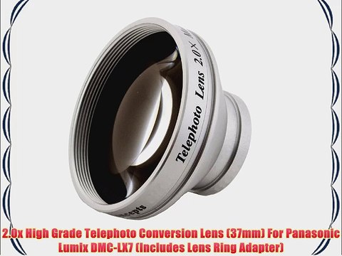 2.0x High Grade Telephoto Conversion Lens (37mm) For Panasonic Lumix DMC-LX7 (Includes Lens
