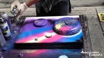 Speed Painting the Picture of Space (Street Spray Paint)