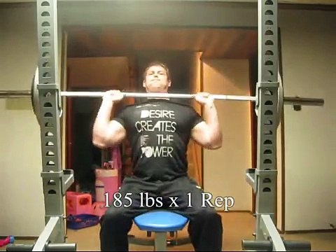 225 lb Strict Seated Shoulder Press (no back support) & Other Stuff (at 205 lbs)