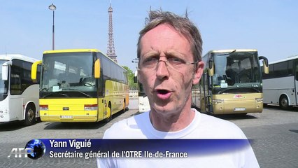 Autocars: opération escargot à Paris