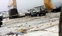 Live Video of Japanese Cars Swept away in Storm