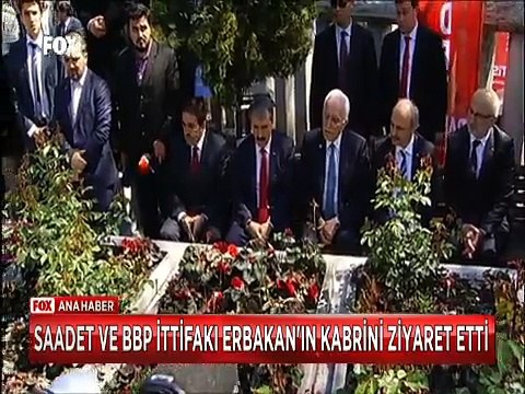 Saadet ve Birlik partisi ittifakı seçim startını Necmettin Erbakan'ın kabrini ziyaret ederek verdi