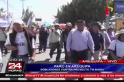 Arequipa: cientos de personas protestan contra el proyecto minero Tía María
