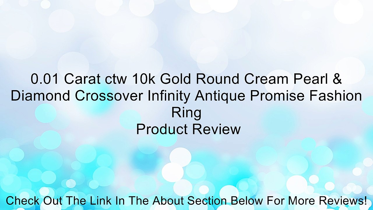 0.01 Carat ctw 10k Gold Round Cream Pearl & Diamond Crossover Infinity Antique Promise Fashion Ring Review