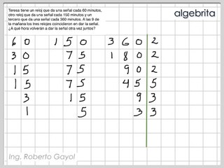 313 Mínimo común múltiplo Problema sobre relojes