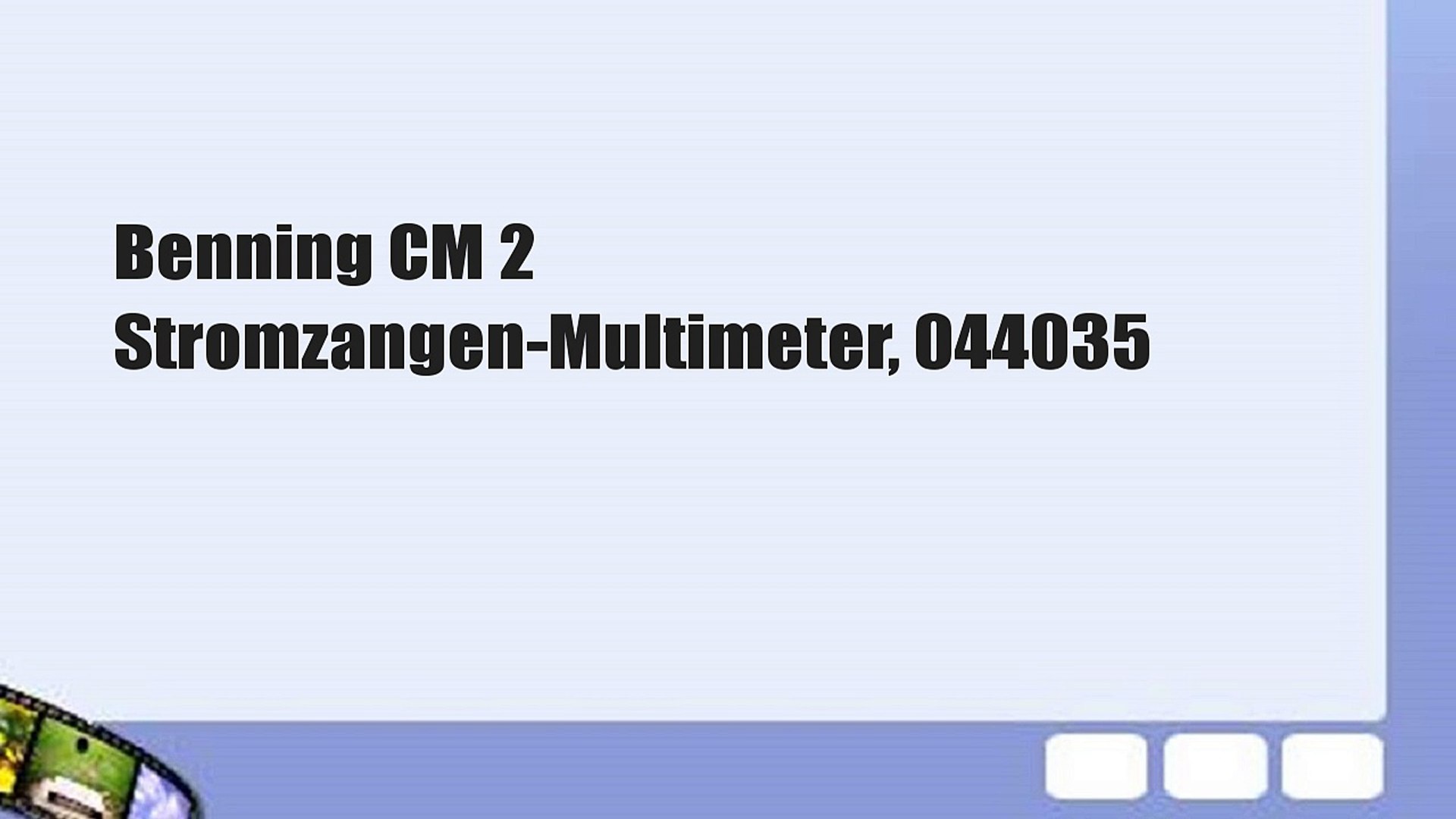 Benning CM 2 Stromzangen-Multimeter, 044035 - video Dailymotion