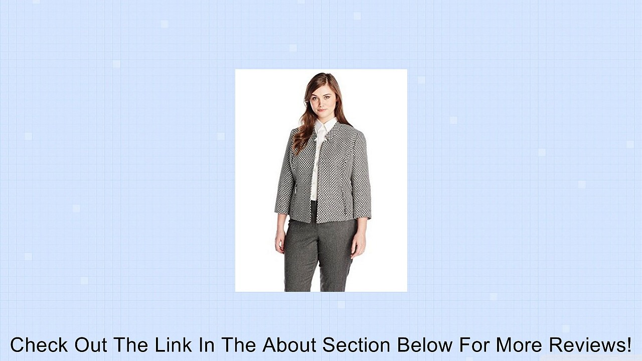 Kasper Women's Plus-Size Tweed Jacket with Cut Out Notch Collar and Seam Detail Review