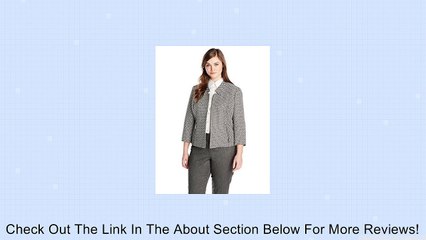 Kasper Women's Plus-Size Tweed Jacket with Cut Out Notch Collar and Seam Detail Review