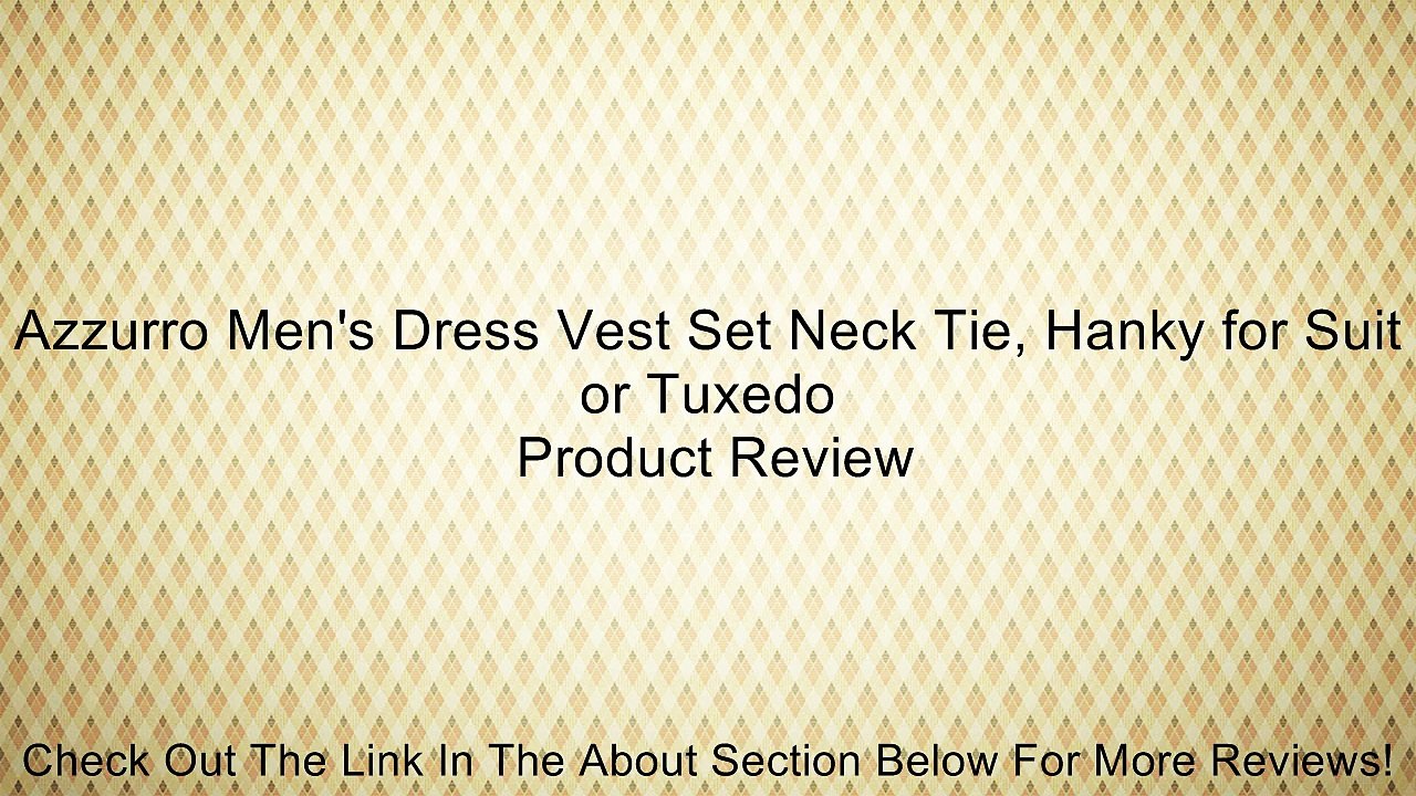 Azzurro Men's Dress Vest Set Neck Tie, Hanky for Suit or Tuxedo Review