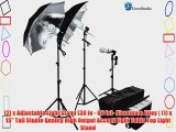 LimoStudio 600W Photography Triple Photo Umbrella Light Lighting Kit Video and Portrait Studio