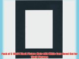 Pack of 5 18x24 Black Picture Mats with White Core Bevel Cut for 13x19 Pictures