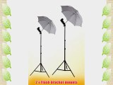 ePhoto UB2W Dual 32-Inch White Umbrellas with 6.5 Foot Light Stand and Flash Bracket Mounts