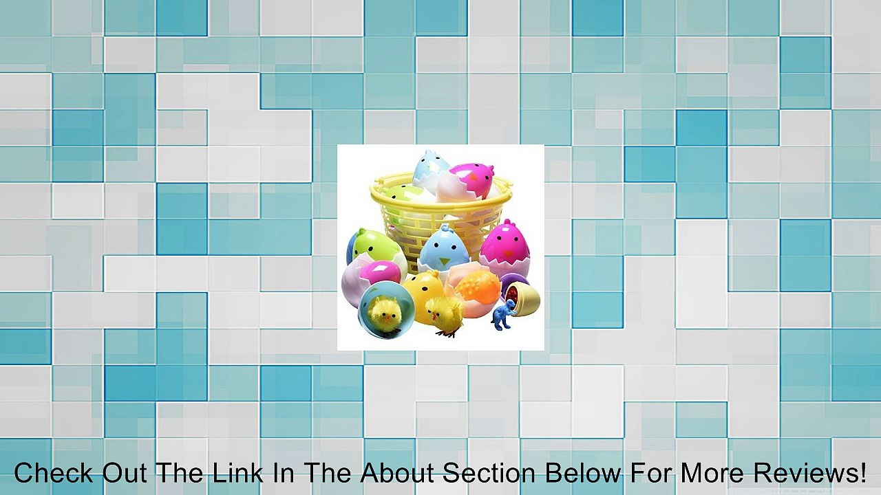 10 Easter Filled Chicken Shaped Eggs in Easter Basket (Eggs Are Filled with Cute Little Yellow Chicks, Egg Shaped Easter Stampers, Dinosaur Eggs, Egg Shaped Sharpeners) Review