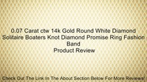 0.07 Carat ctw 14k Gold Round White Diamond Solitaire Boaters Knot Diamond Promise Ring Fashion Band Review