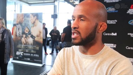 Demetrious Johnson and Kyoji Horiguchi size each other up