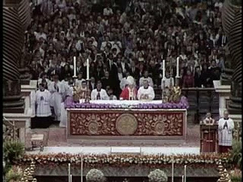 Herbert von Karajan meets Pope John Paul II in St. Peter's Basilica Vatican