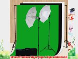 ePhoto Photography Video Studio Lighting Kit with 3pcs 10ft x 10ft Chromakey Black White and