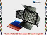 LimoStudio Photo Studio 200 LED Barndoor Photography Video Camera Lighting Kit 4Color Filters