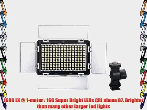 ILED Ultra Bright 160 Daylight On-Camera Dimmable LED Video Light