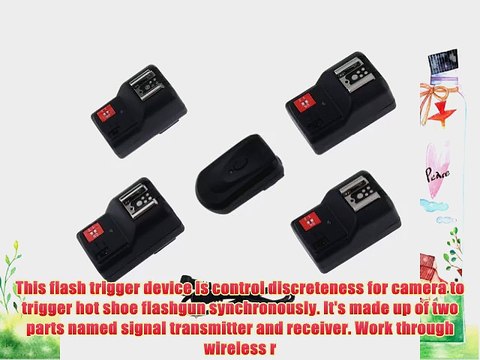 Neewer 4 Channel FM Radio Wireless Flash Speedlite Trigger with 4 Receivers and a PC Sync Cord