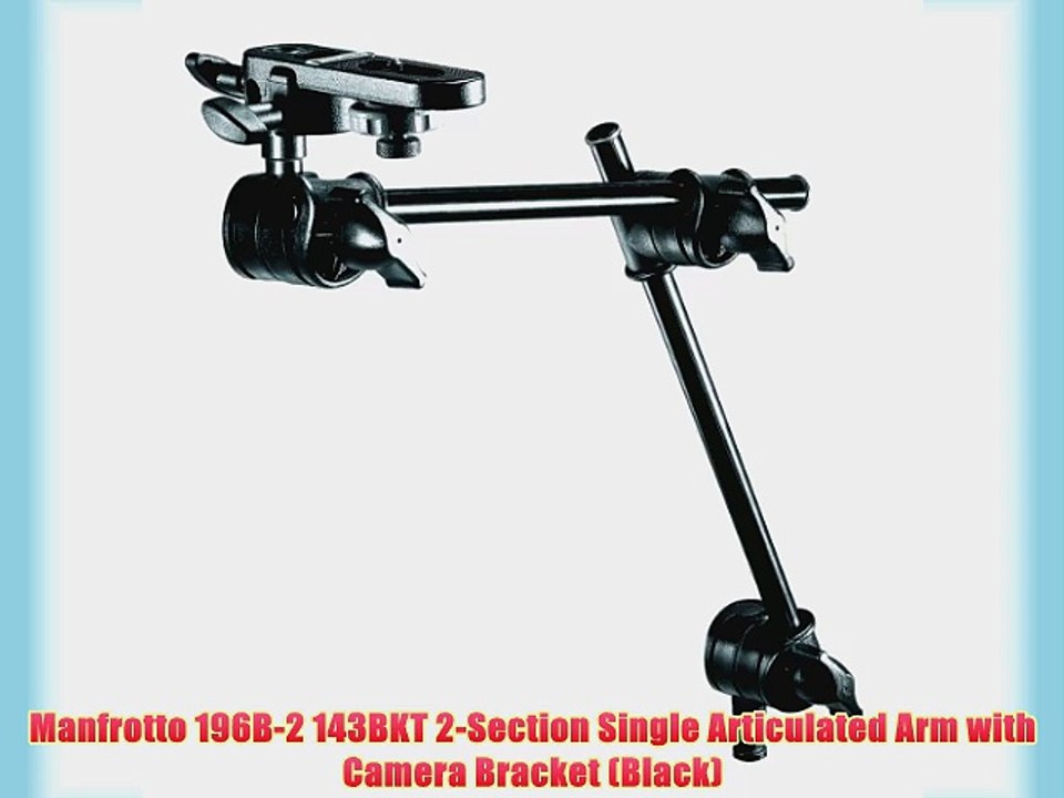 Manfrotto 196B-2 143BKT 2-Section Single Articulated Arm with Camera Bracket (Black)