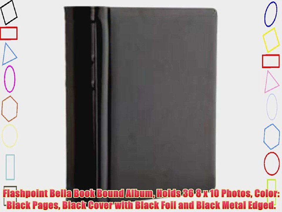 Flashpoint Bella Book Bound Album Holds 36 8 x 10 Photos Color: Black Pages Black Cover with
