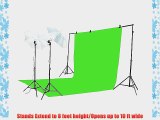 ePhoto K15-10x20G Chroma key Green Screen Lighting Kit with 10x20 Foot Green Muslin Backdrop