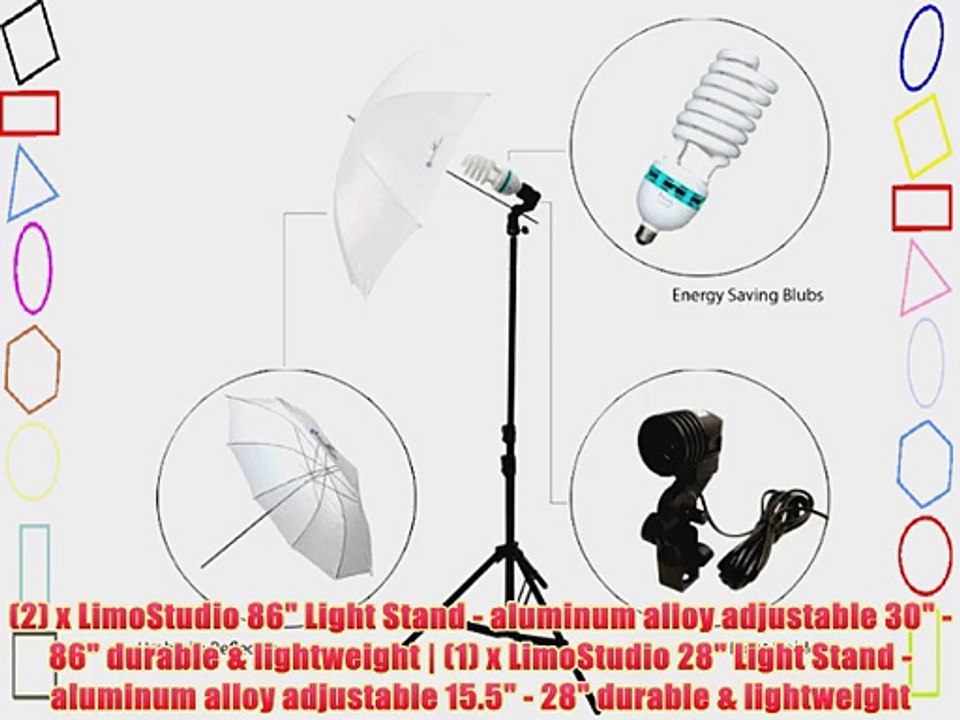 LimoStudio 600 Watt Photography Lighting Light Kit   10' x 10' 100% Cotton White Muslin Backdrop