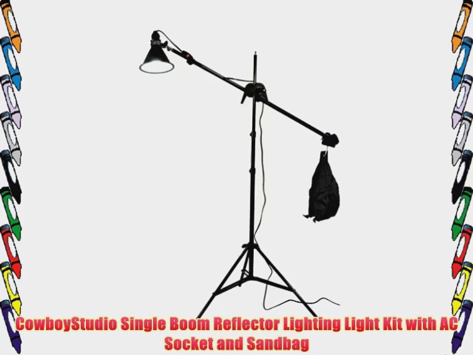 CowboyStudio Single Boom Reflector Lighting Light Kit with AC Socket and Sandbag