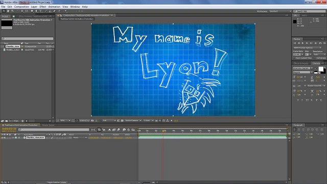 After Effects Animated Stroke Effect Tutorial + Blueprint Background