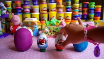 Play Doh Kinder Surprise Eggs Peppa Pig Spiderman Cars 2 Disney toys egg