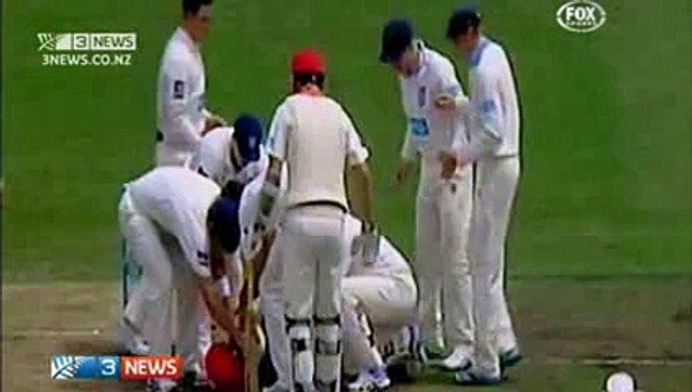 Phil Hughes Struck On Head - In Critical Condition - ORIGINAL VIDEO -HD