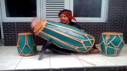 Drums ( Kendang )  played small children | Ethnic Indonesia