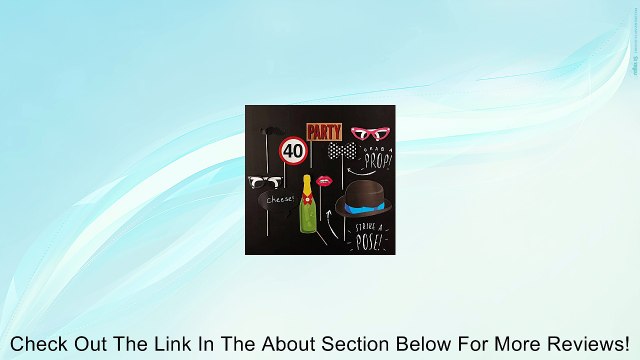Ginger Ray 40th Birthday Party Photo Booth Props - Photo Booth Range Decorations Review