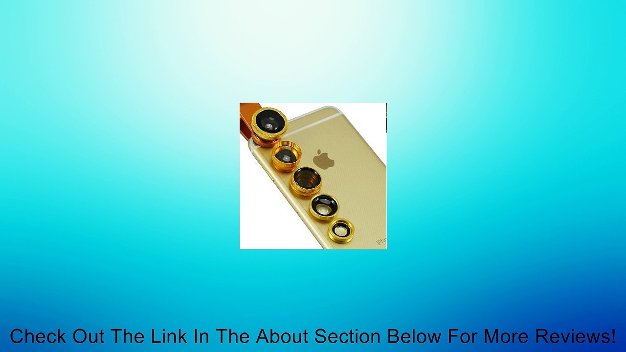 First2savvv JTSJ-5N1-15 golden mobile phone Universal 5 in 1 Clip Camera professional glass Lens Kit (fish eye, wide angle, macro, barlow and polarizer lens) for Samsung galaxy Note Edge galaxy avant Galaxy S5 Active SONY Xperia Z3 LTE Xperia M2 LTE xperi